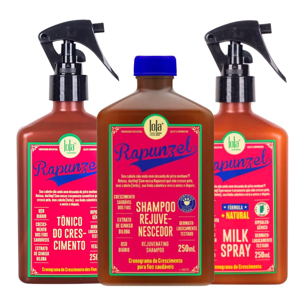 Lola Cosmetics Kit Rapunzel - Shampoo + Tonico crescita + Milk Spray