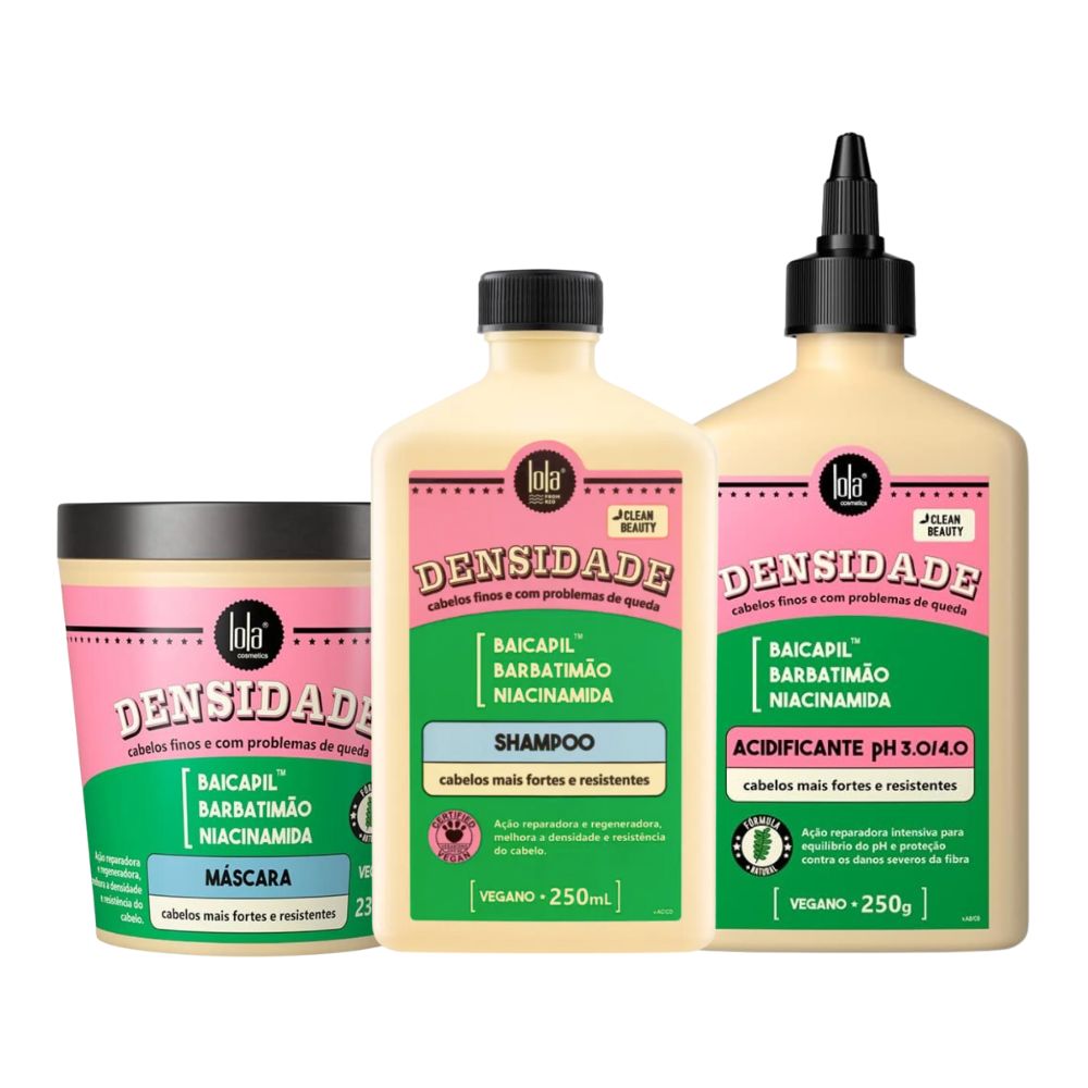 Lola Cosmetics Kit Densidade - Shampoo + Acidificante + Maschera