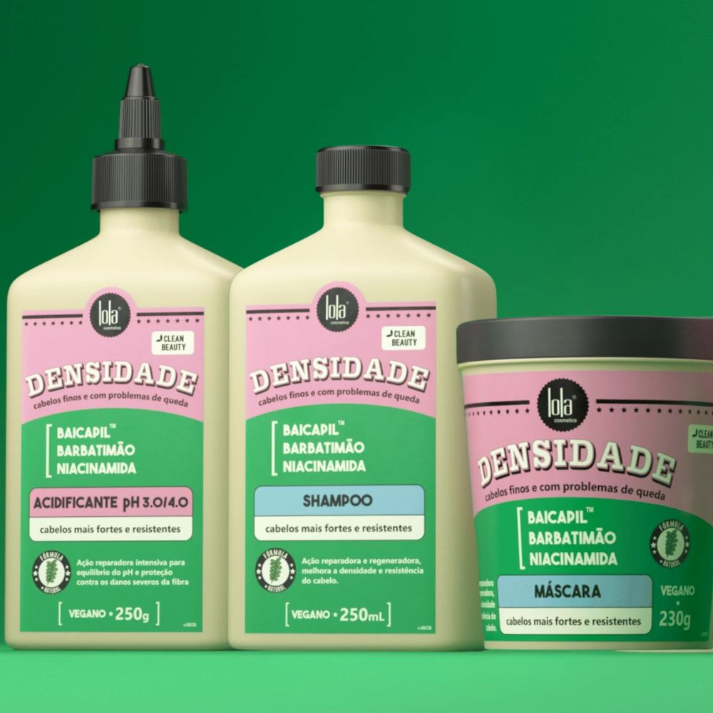 Lola Cosmetics Kit Densidade - Shampoo + Acidificante + Maschera