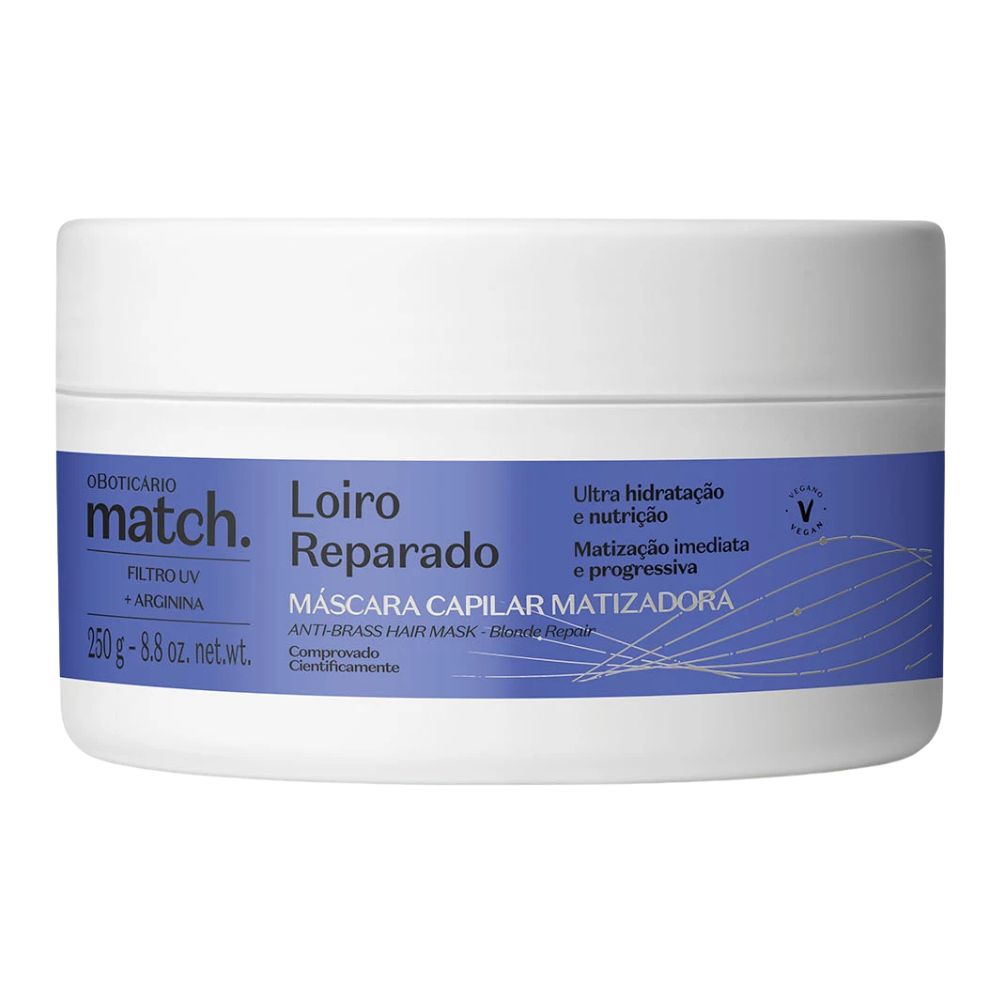 O Boticário Match. Máscara Loiro Reparado - Maschera antigiallo 250gr