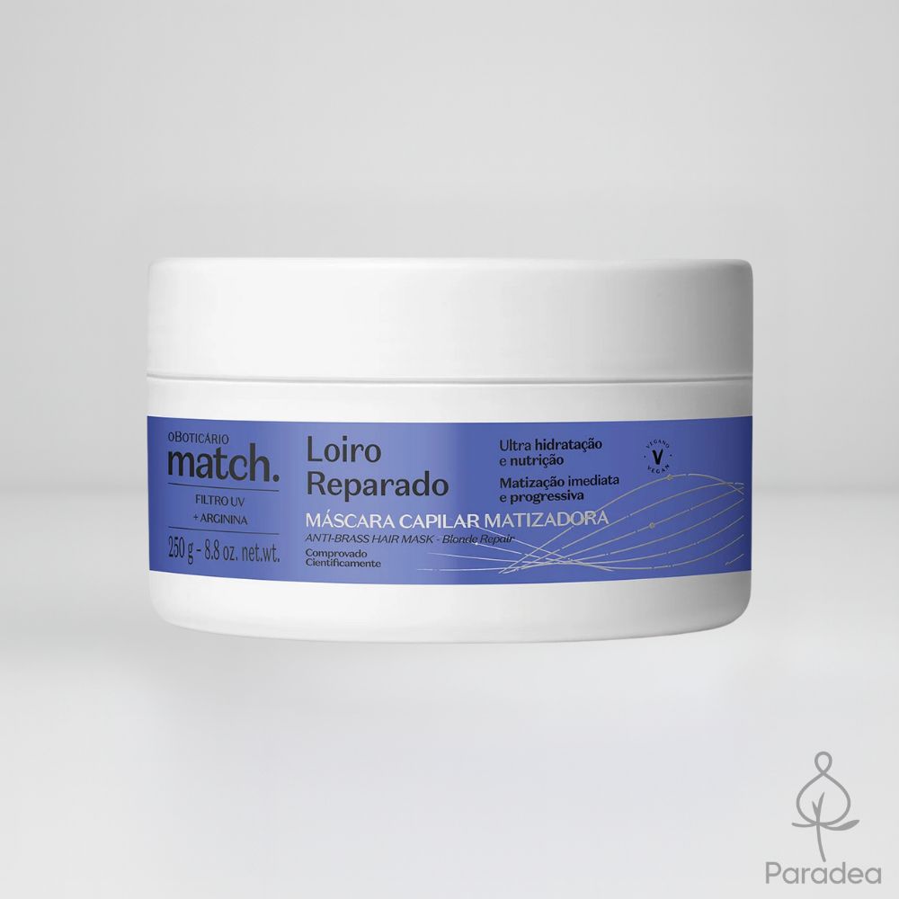 O Boticário Match. Máscara Loiro Reparado - Maschera antigiallo 250gr