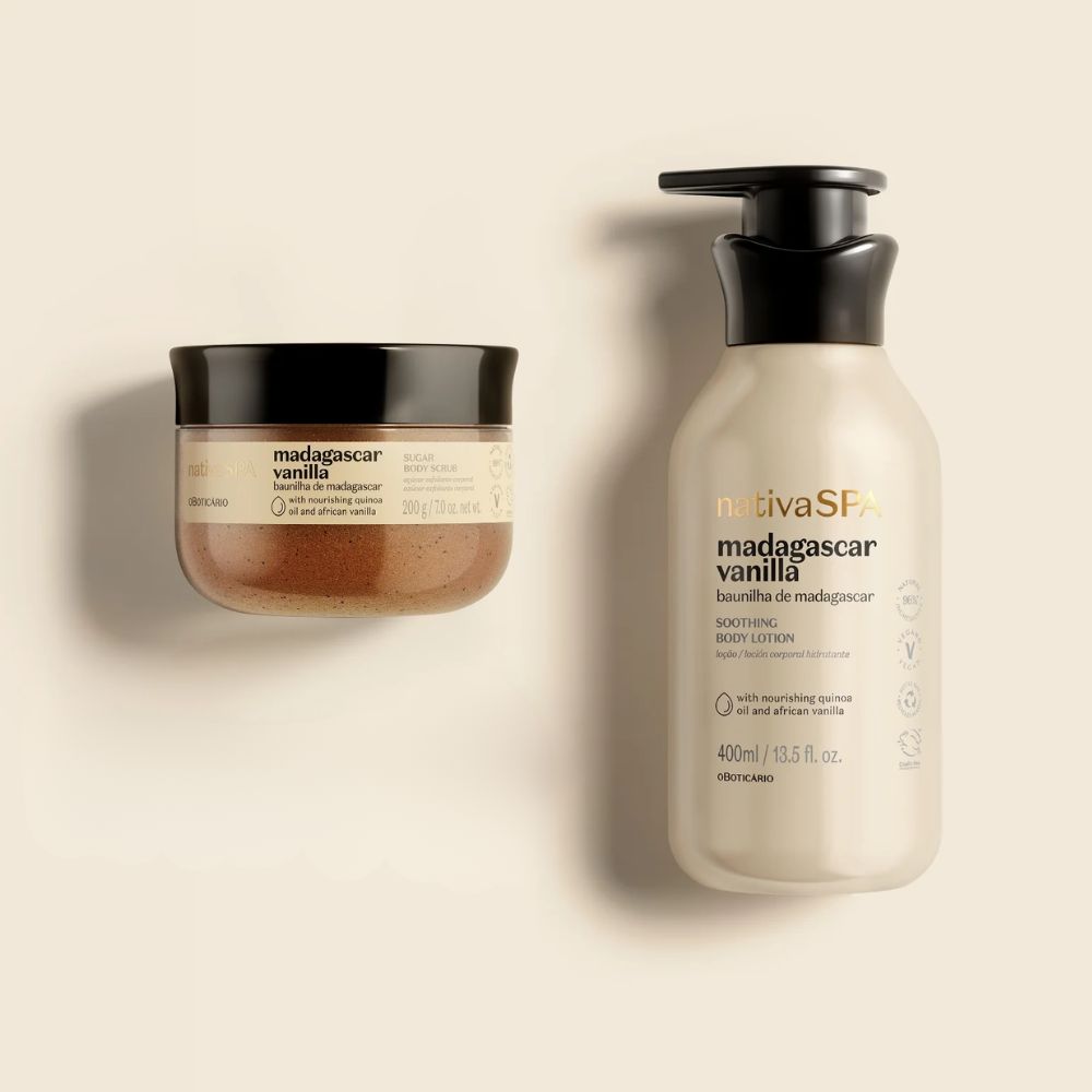 Nativa SPA Set Baunilha de Madagascar – Scrub esfoliante & Lozione corpo idratante