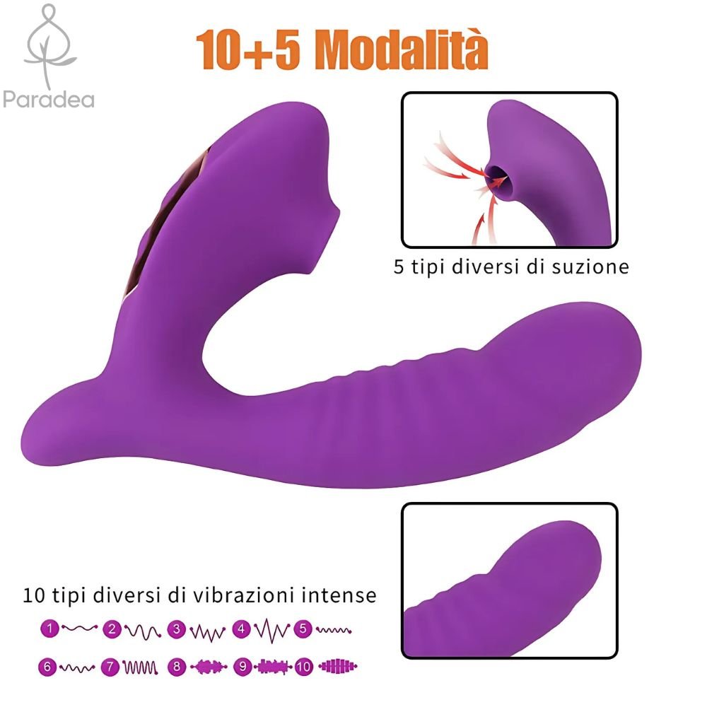 Massaggiatore con suzione e stimolazione punto G - Paradea | Paradea