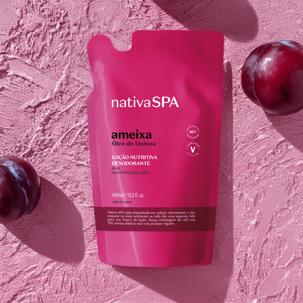 Nativa Spa Combo Ameixa - Lozione corpo idratante & Ricarica lozione 400ml - o Boticário | Paradea