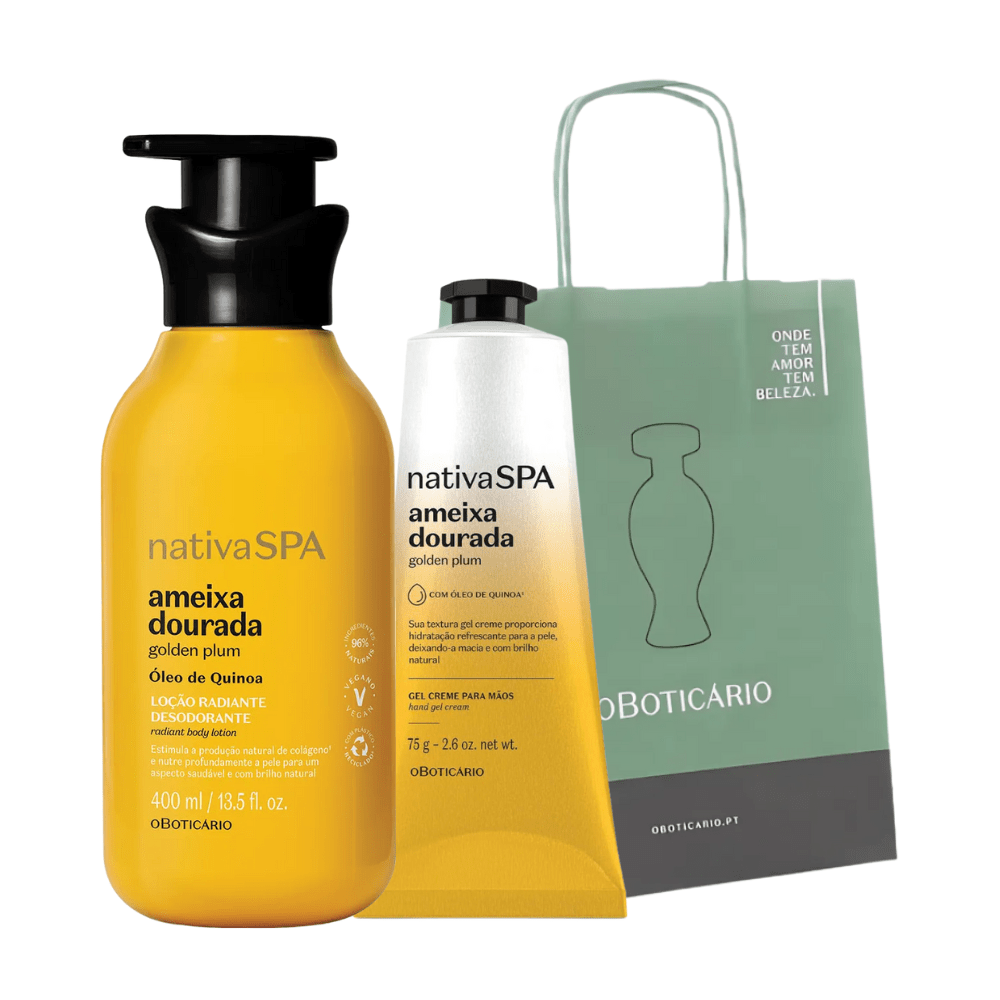 Nativa Spa Set regalo Ameixa Dourada - Lozione idratante corpo & Crema mani - o Boticário | Paradea