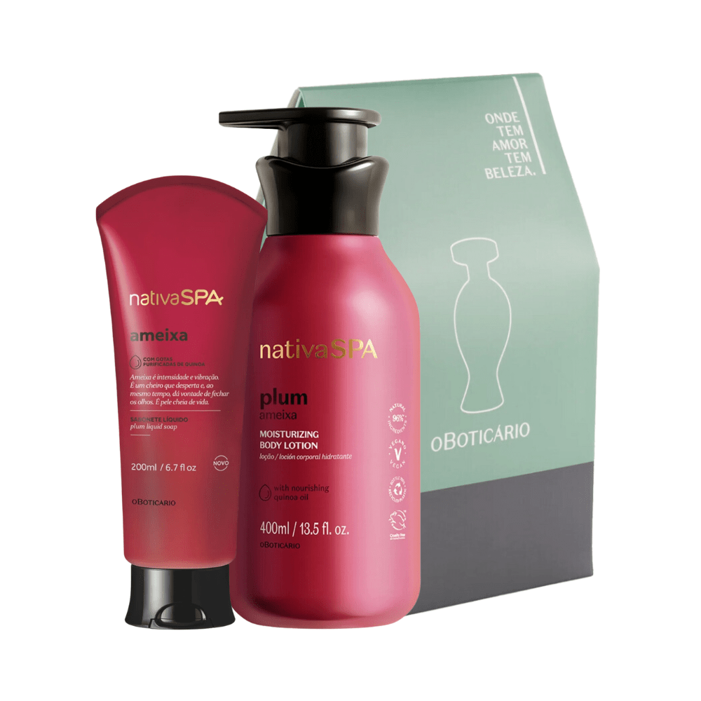 Nativa Spa Set Regalo Ameixa – Lozione corpo Prugna & Bagnoschiuma - o Boticário | Paradea