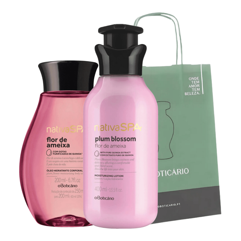 Nativa Spa Set regalo Flor de Ameixa - Lozione idratante corpo & Olio idratante corpo - o Boticário | Paradea