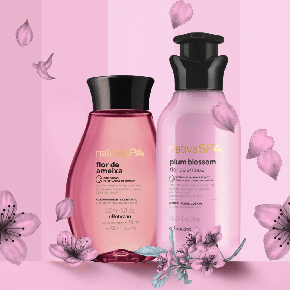 Nativa Spa Set regalo Flor de Ameixa - Lozione idratante corpo & Olio idratante corpo - o Boticário | Paradea