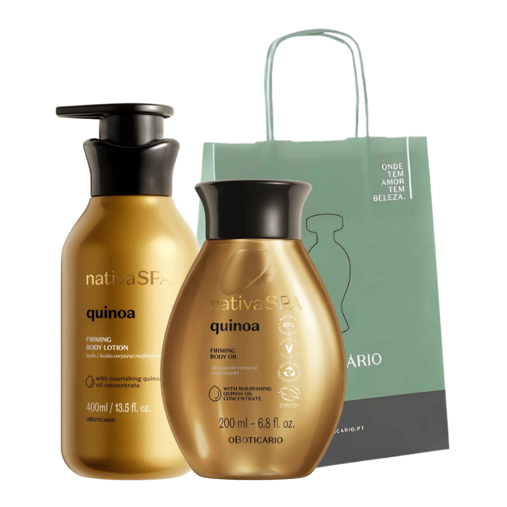 Nativa Spa Set regalo Quinoa - Lozione rassodante corpo & Olio idratante corpo - o Boticário | Paradea