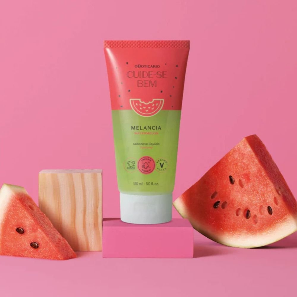 O Boticário Cuide - Se Bem Sabonete Líquido Corporal Feira Melancia - Bagnoschiuma Cocomero Edizione Limitata 150ml - o Boticário | Paradea
