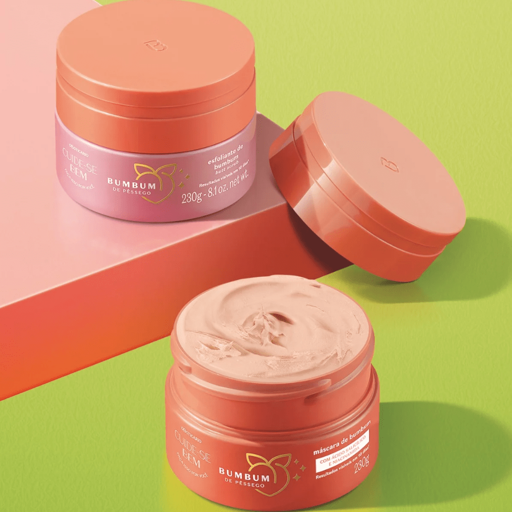 O Boticário Cuide - Se Bem Set Bumbum de Pêssego - Esfoliante & Maschera idratante Lato B - o Boticário | Paradea