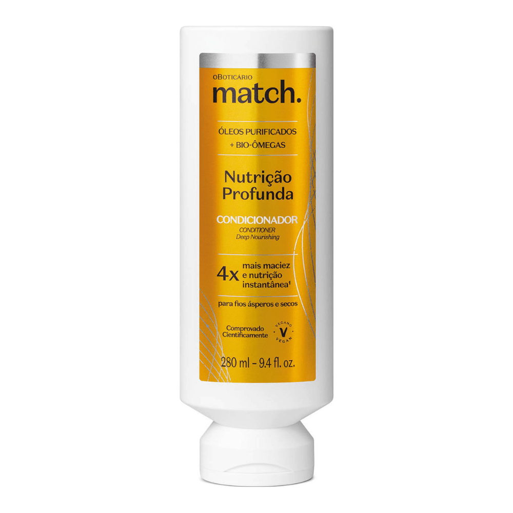 O BOTICÁRIO MATCH. Condicionador Nutrição Profunda - Balsamo Nutrizione Profonda 280ml - o Boticário | Paradea