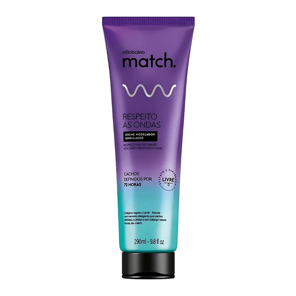 O Boticário Match. Respeito as Ondas Creme Modelador Ondulados - Crema modellante capelli mossi 290ml - o Boticário | Paradea