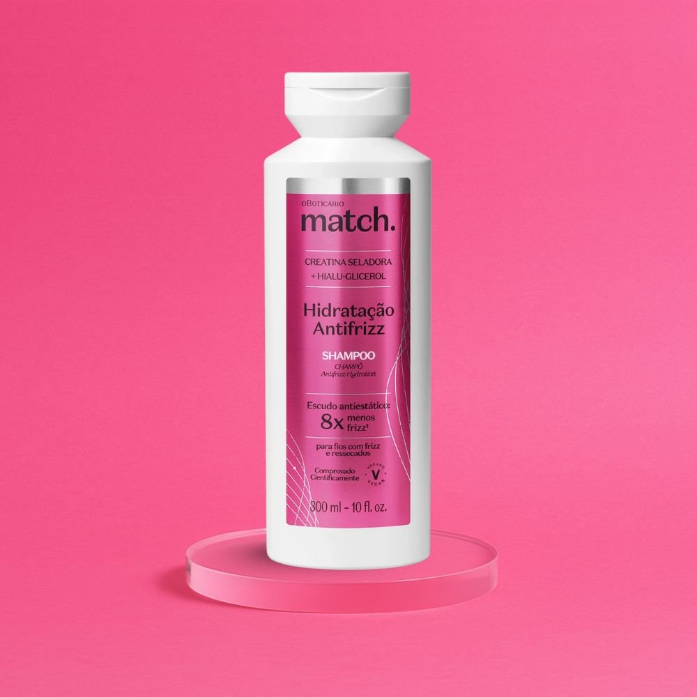 O Boticário Match. Shampoo Hidratação Antifrizz - Shampoo idratante & anticrespo 300ml - o Boticário | Paradea
