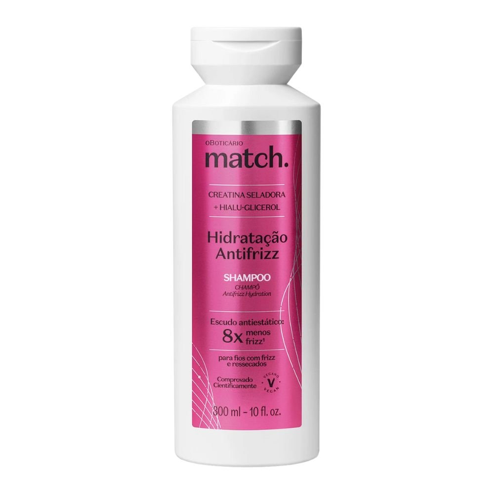 O Boticário Match. Shampoo Hidratação Antifrizz - Shampoo idratante & anticrespo 300ml - o Boticário | Paradea