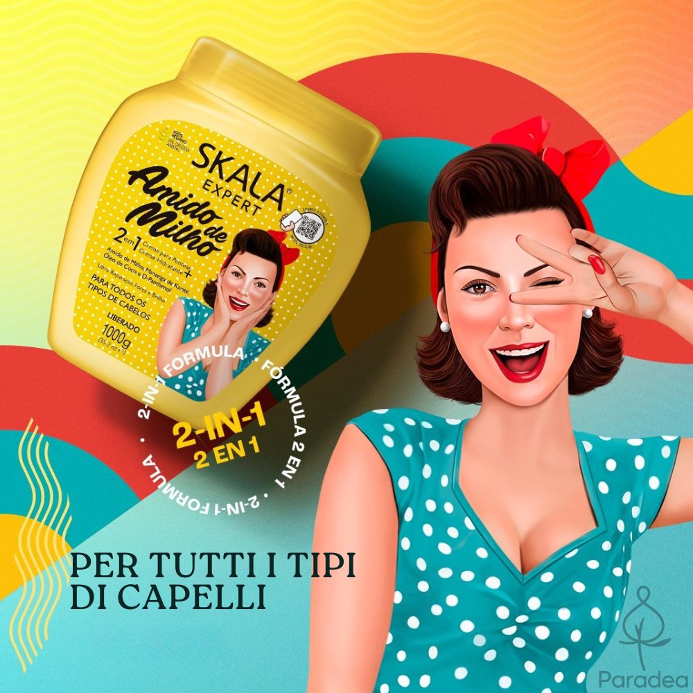 Skala Creme de Tratamento Amido de Milho - Crema trattamento capelli 2 in 1 1kg - Skala | Paradea