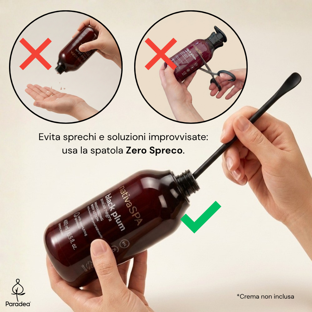 Paradea Spatola Zero Spreco per Creme Nativa Spa – Doppia Punta 21,6 cm