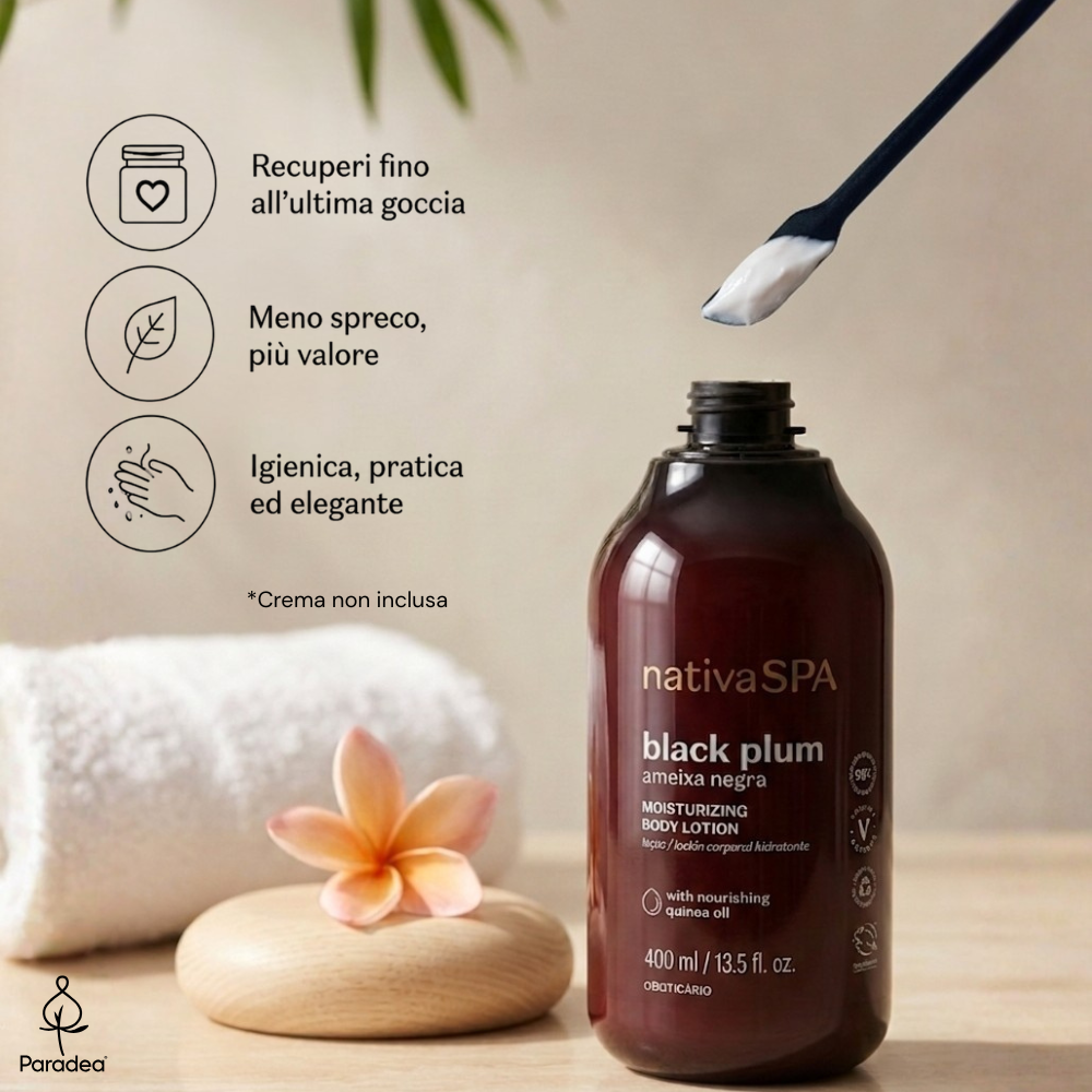 Paradea Spatola Zero Spreco per Creme Nativa Spa – Doppia Punta 21,6 cm