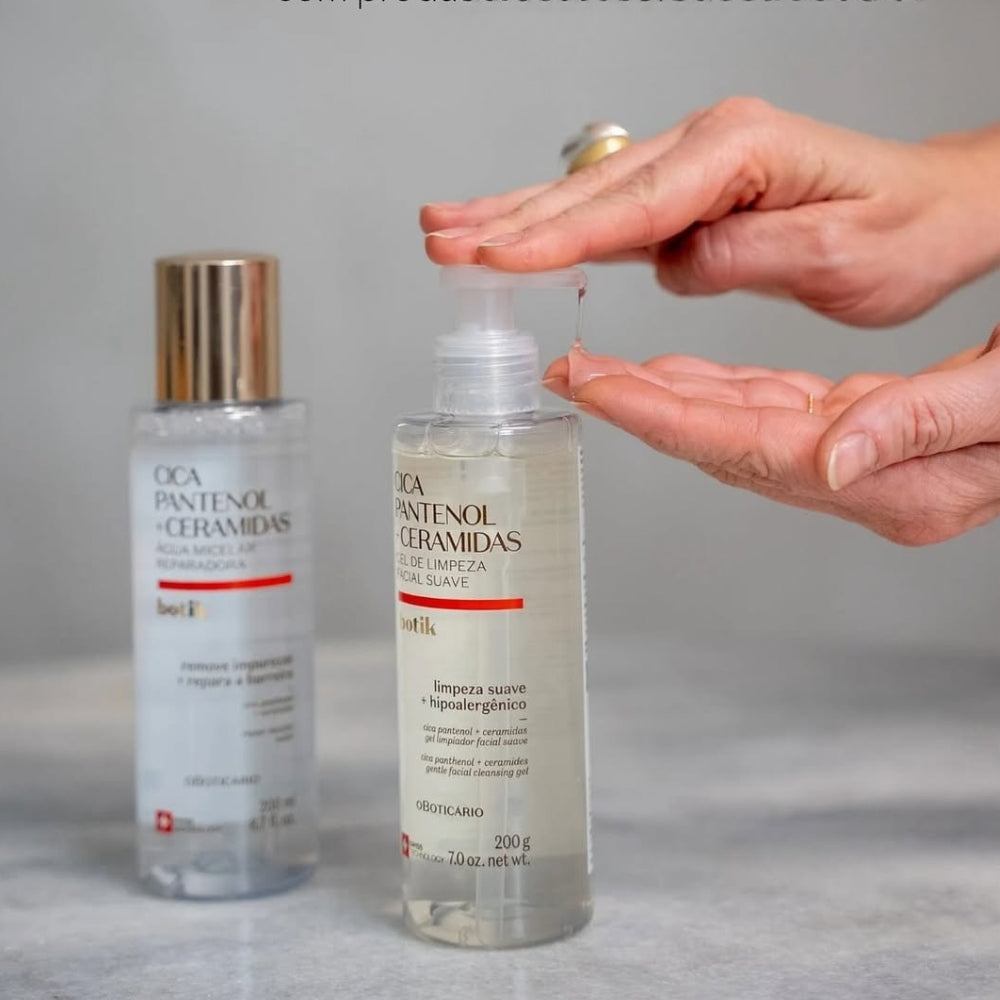 O Boticário Botik Cica Pantenol + Ceramidas Gel Limpeza Facial Suave - Gel detergente viso 200gr