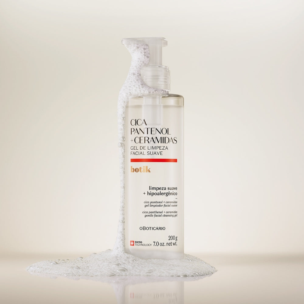 O Boticário Botik Cica Pantenol + Ceramidas Gel Limpeza Facial Suave - Gel detergente viso 200gr