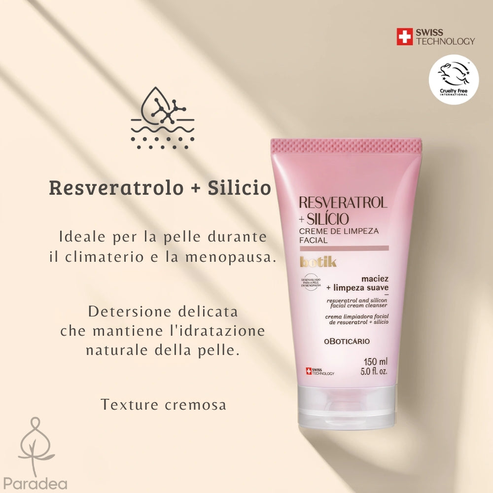 O Boticário Botik Creme de Limpeza Facial Resveratrol e Silício - Crema detergente viso 150ml