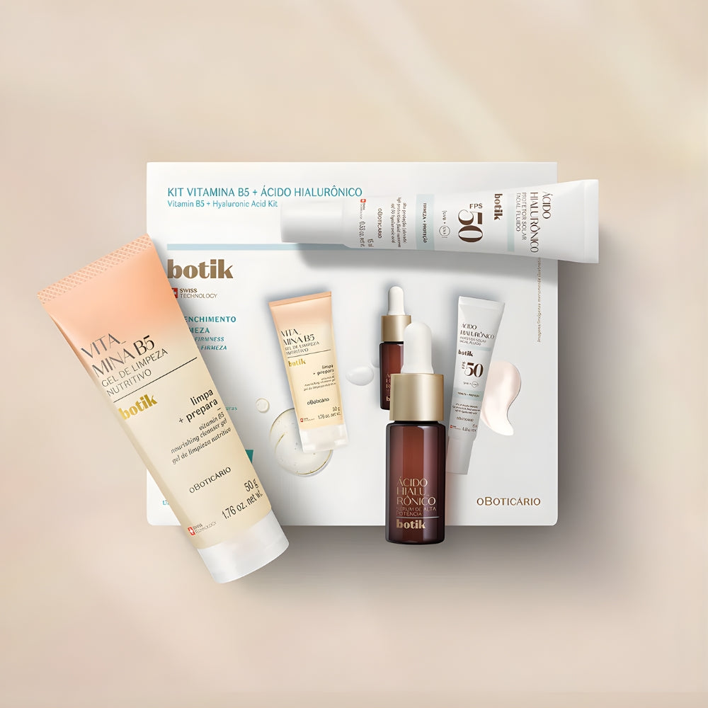 O Boticário Botik Kit viso Acido Ialuronico - Gel detergente, siero & fluido solare