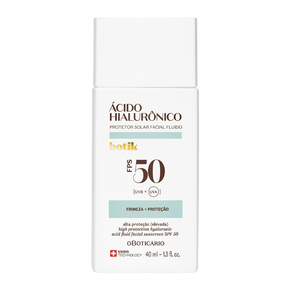 O Boticário Botik Protetor Fluido FPS50 - Solare viso con Acido Ialuronico 40ml