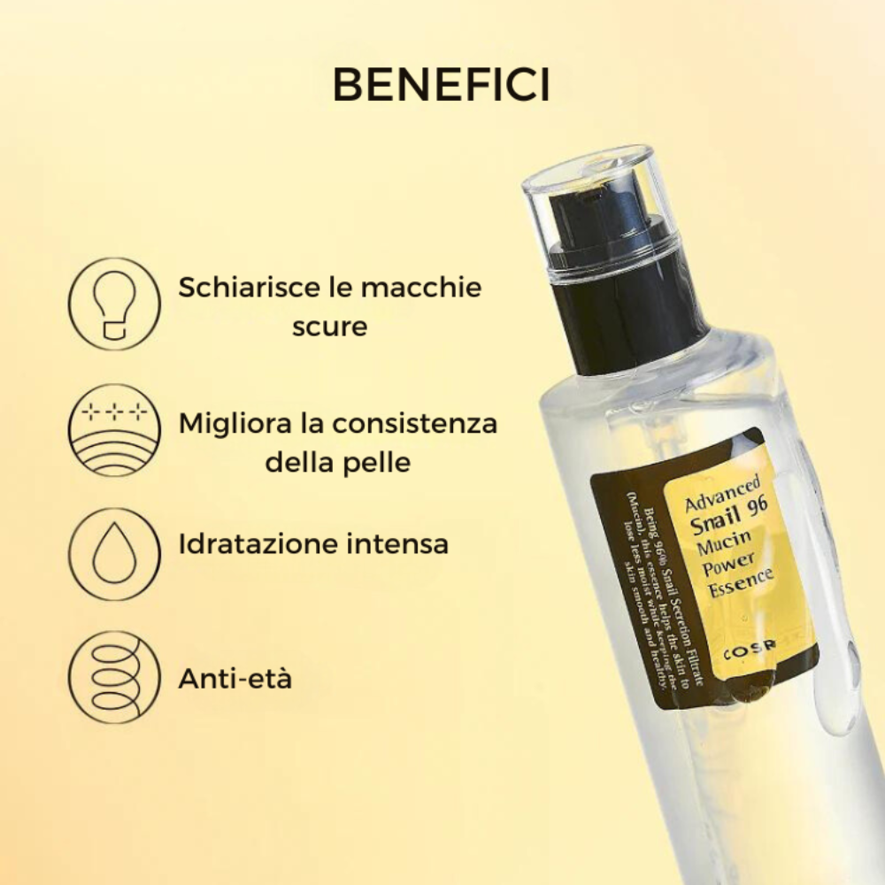 COSRX Advanced Snail 96 Mucin Power Essence - Essenza viso estratto bava di lumaca 100ml