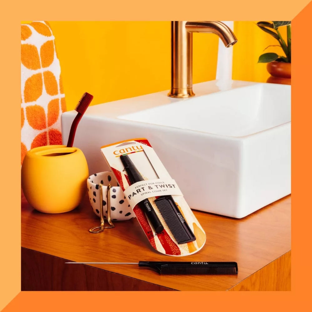 Cantu Style Part & Twist Spiral Comb - Pettini styling per ricci definiti