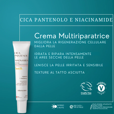 BOTIK Creme Multirreparador Cica Pantenol + Niacinamida Botik 30ml - Crema multiriparatrice