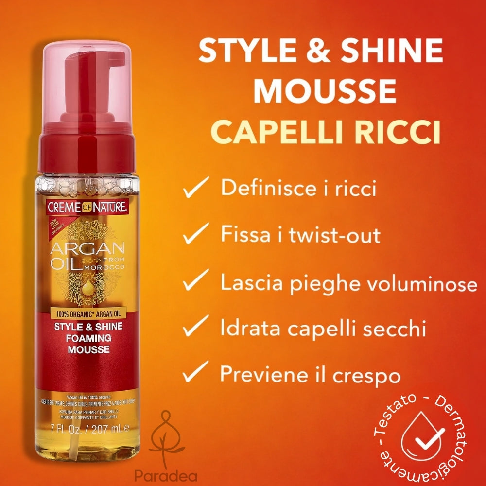 Creme of Nature Argan Oil from Morocco Style & Shine Foaming Hair Mousse - Mousse anti crespo 207ml