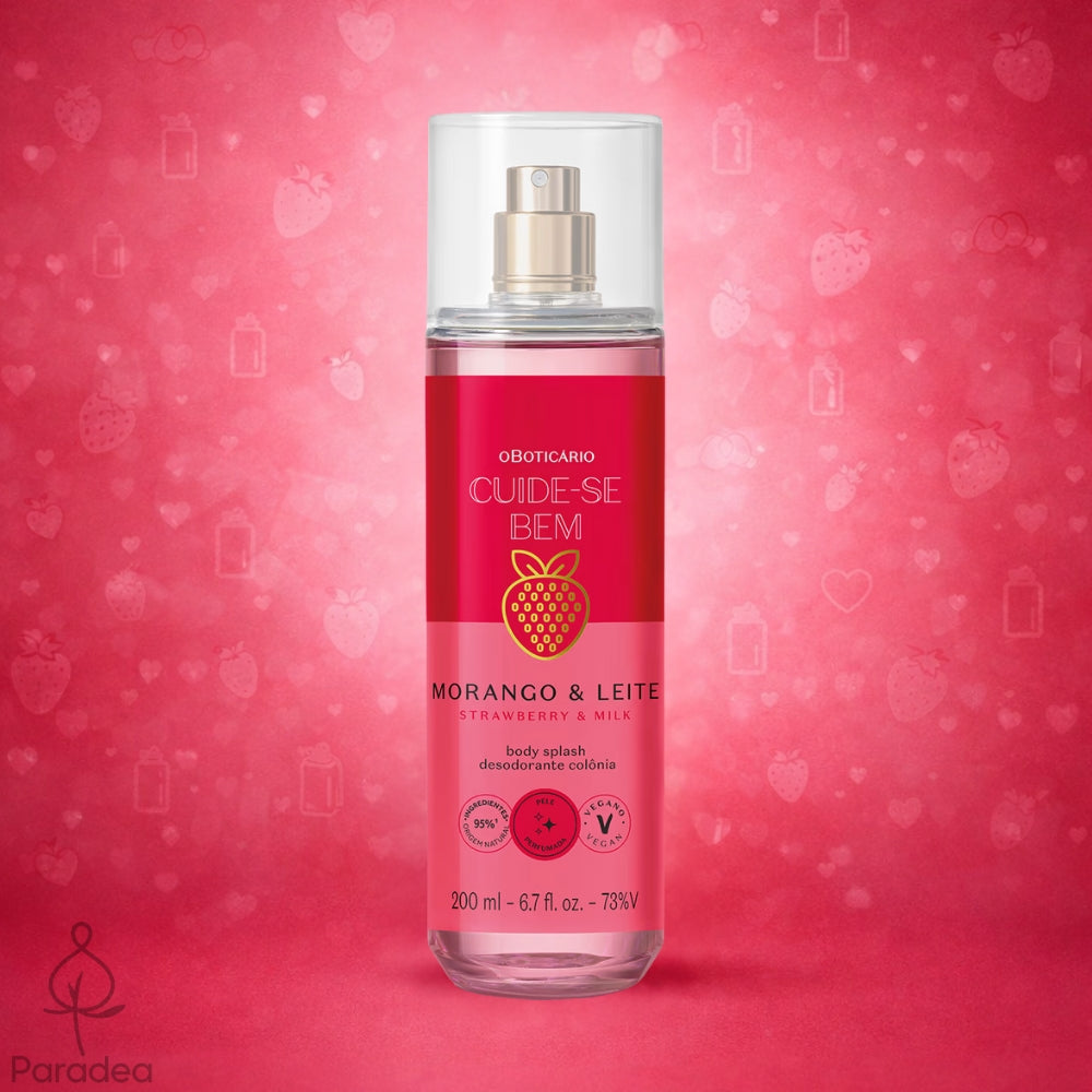 O Boticário Cuide-Se Bem Body Splash Morango e Leite - Eau de Cologne 200ml