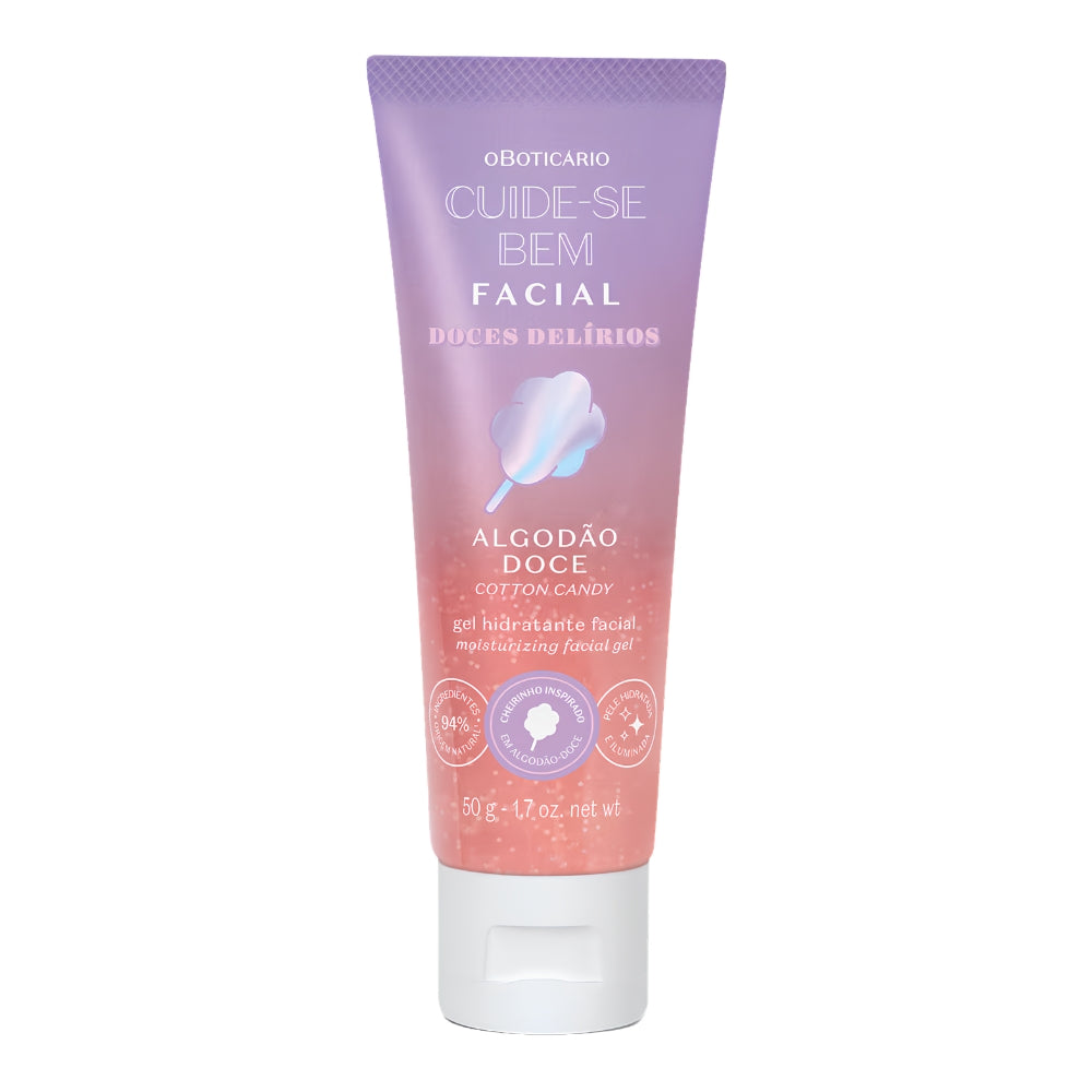 O Boticário Cuide-se Bem Doces Delírios Algodão Doce Gel Hidratante Facial - Gel idratante viso 50gr