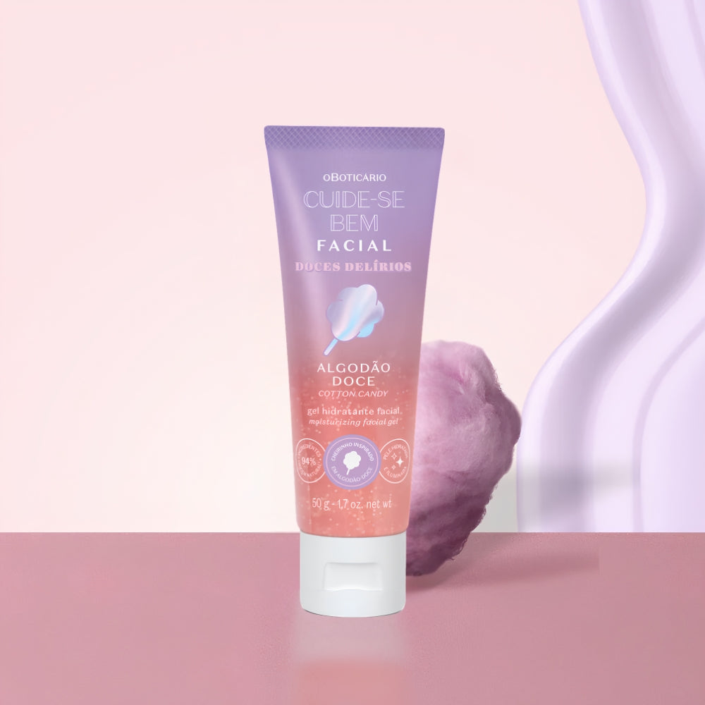 O Boticário Cuide-se Bem Doces Delírios Algodão Doce Gel Hidratante Facial - Gel idratante viso 50gr