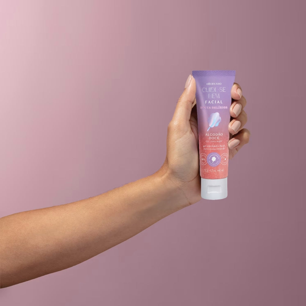 O Boticário Cuide-se Bem Doces Delírios Algodão Doce Gel Hidratante Facial - Gel idratante viso 50gr