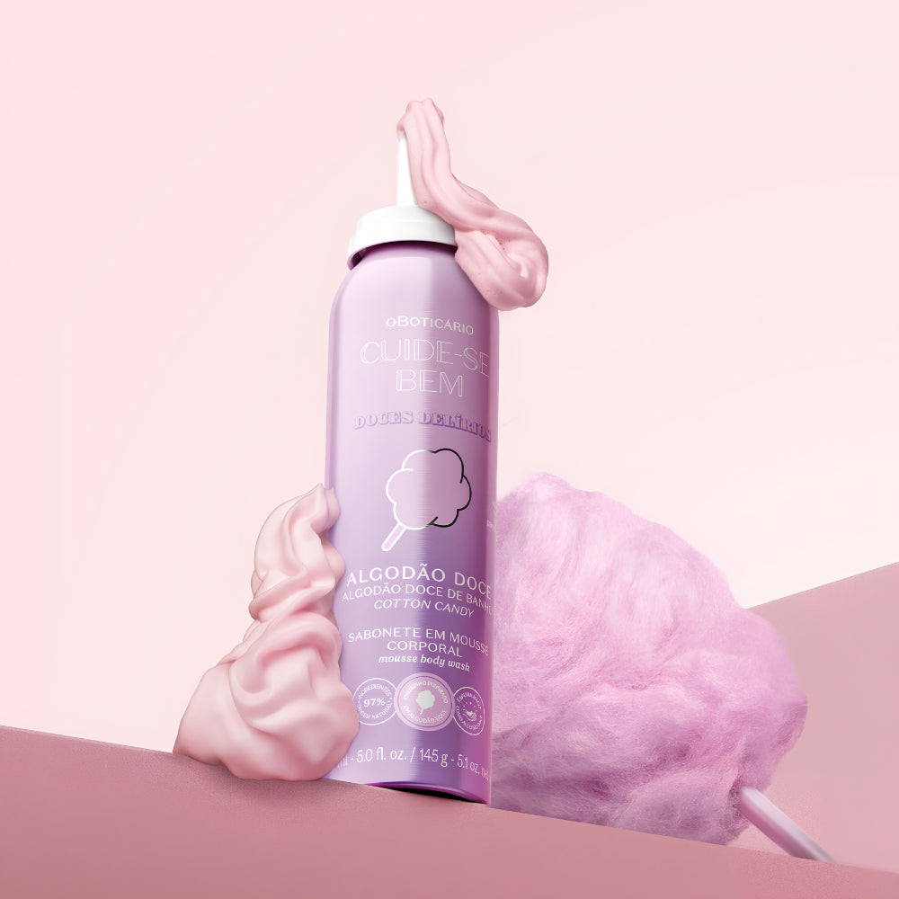 O Boticário Cuide-se Bem Doces Delírios Algodão Doce Sabonete - Bagnoschiuma in mousse 150ml