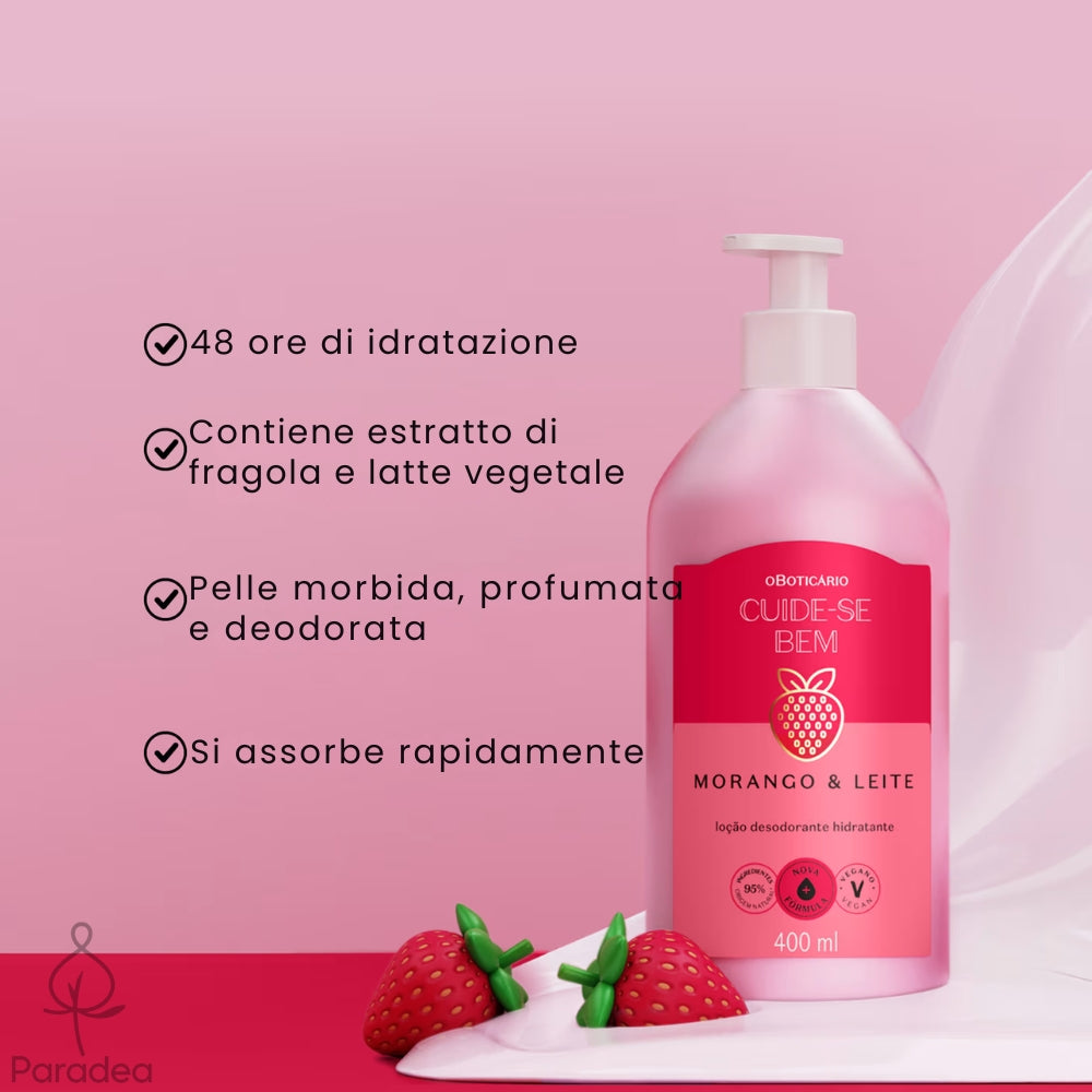 O Boticário Cuide-Se Bem Morango e Leite - Lait corporel hydratant 400ml