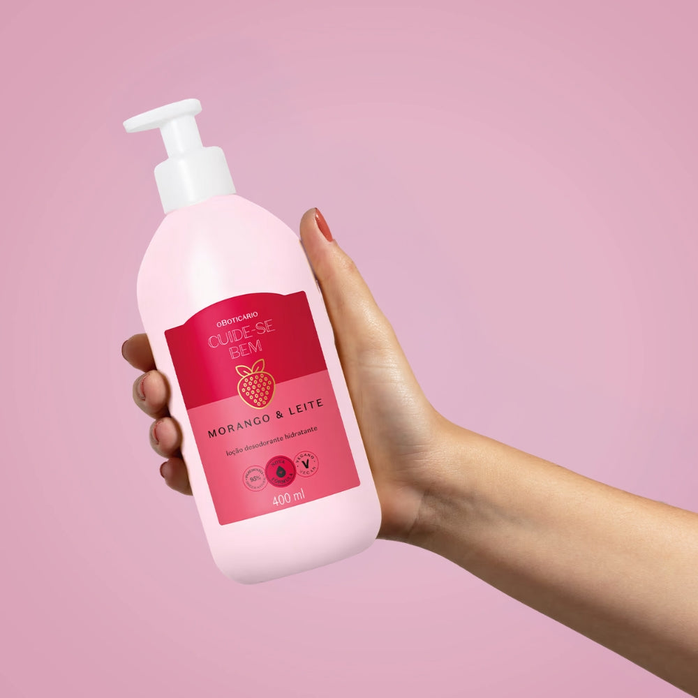 O Boticário Cuide-Se Bem Morango e Leite - Lait corporel hydratant 400ml