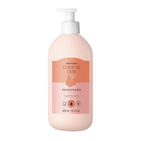 CUIDE-SE BEM Loção Hidratante Corporal Pessegura 400ml - Peach Moisturizing Body Lotion