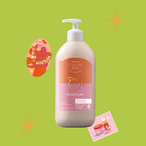 CUIDE-SE BEM Loção Hidratante Corporal Pessegura 400ml - Peach Moisturizing Body Lotion