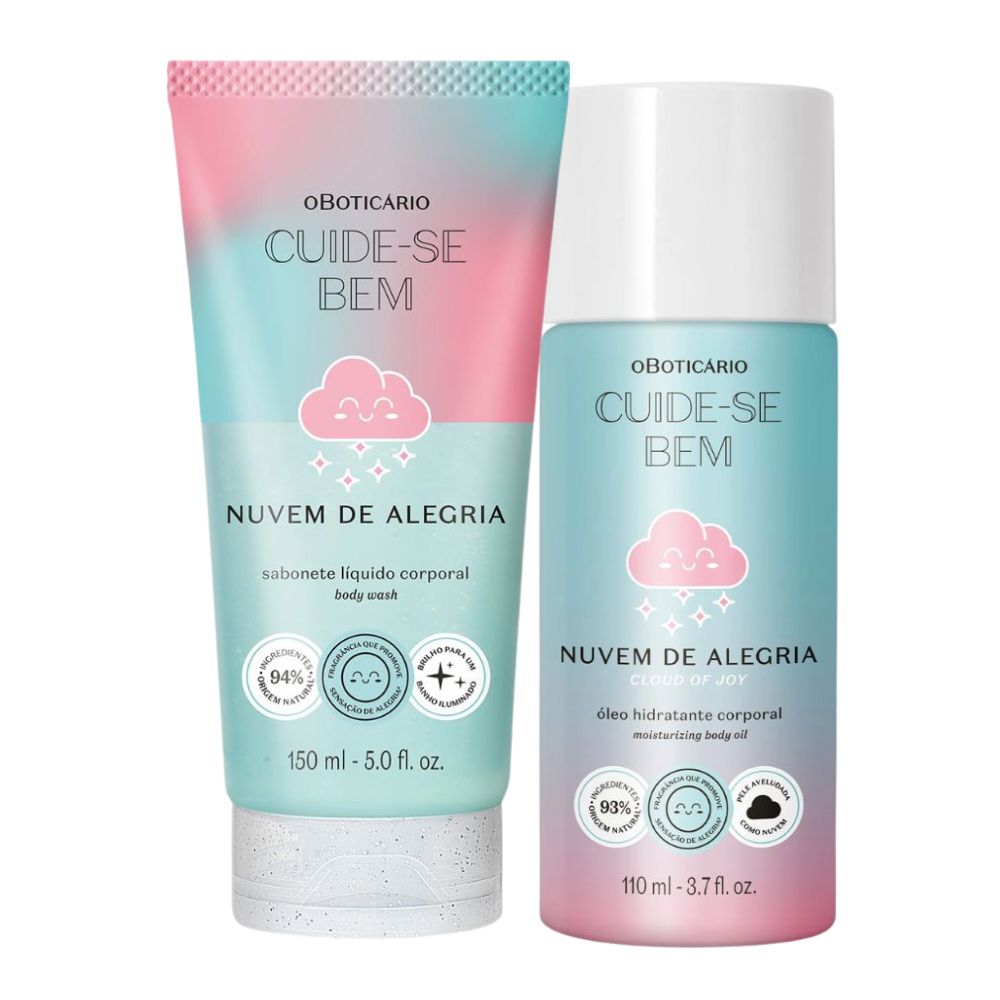 O Boticário Cuide-se Bem Set Nuvem de Alegria - Bagnoschiuma & Olio idratante corpo