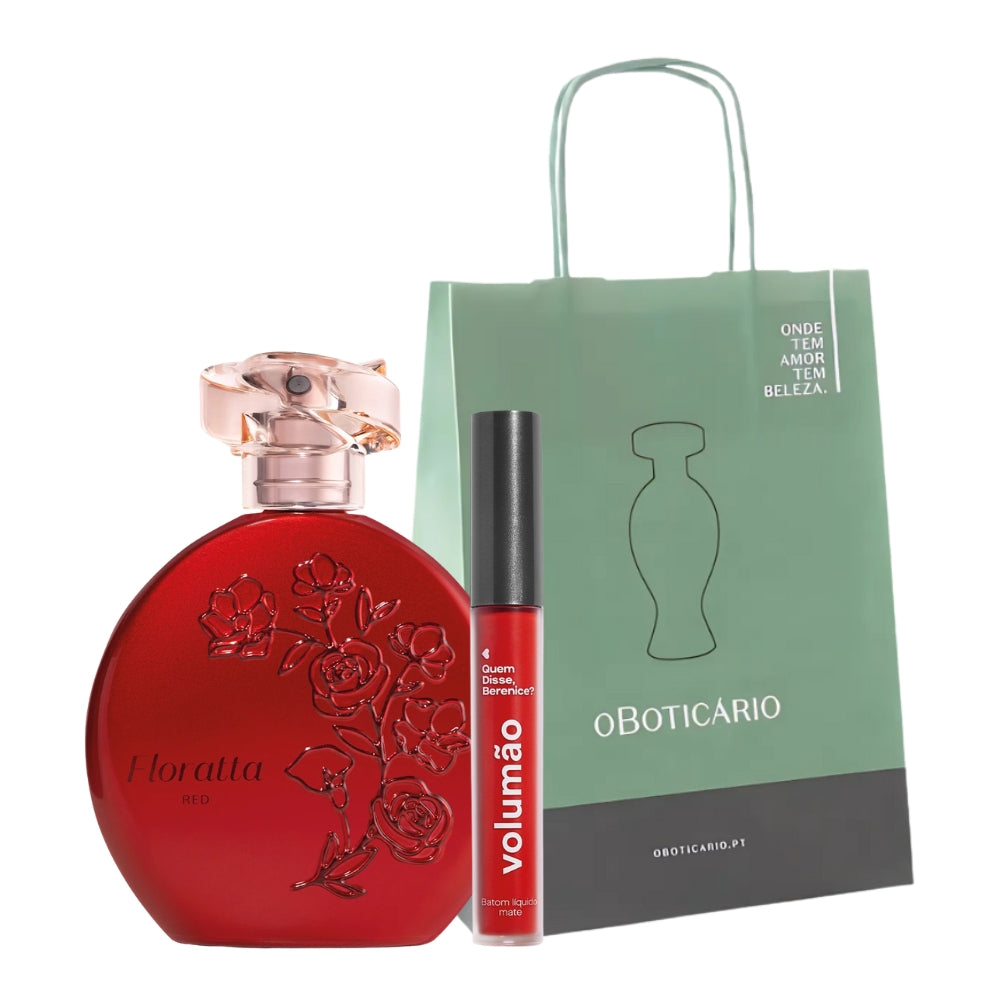 O Boticário Set regalo - Floratta Red & QDB Rossetto liquido matte Volumão
