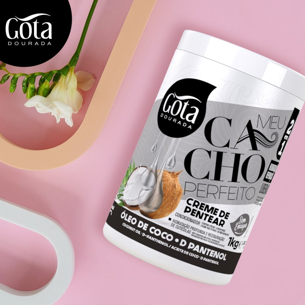 Gota Dourada Meu Cacho Perfeito Óleo de Coco e D Pantenol - Crema ricci idratazione intensa 1kg