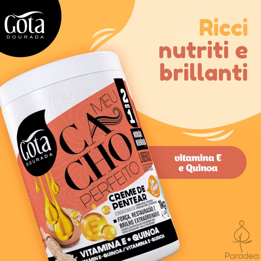 Gota Dourada Meu Cacho Perfeito Vitamina E e Quinoa - Crema ricci nutriente 1kg