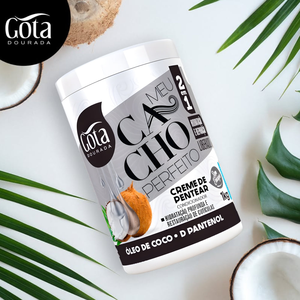 Gota Dourada Meu Cacho Perfeito Óleo de Coco e D Pantenol - Crema ricci idratazione intensa 1kg