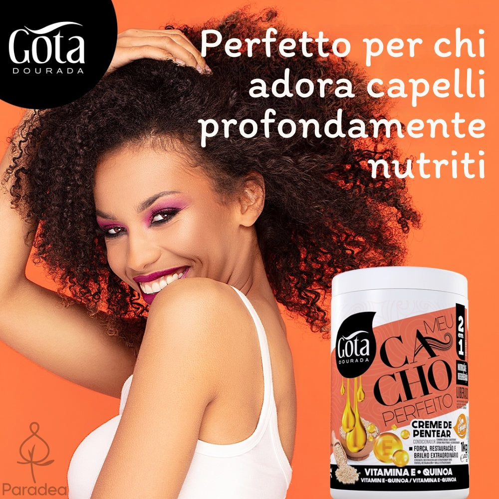 Gota Dourada Meu Cacho Perfeito Vitamina E e Quinoa - Crema ricci nutriente 1kg