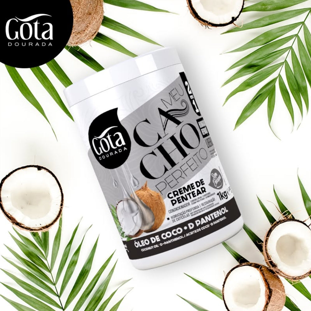 Gota Dourada Meu Cacho Perfeito Óleo de Coco e D Pantenol - Crema ricci idratazione intensa 1kg