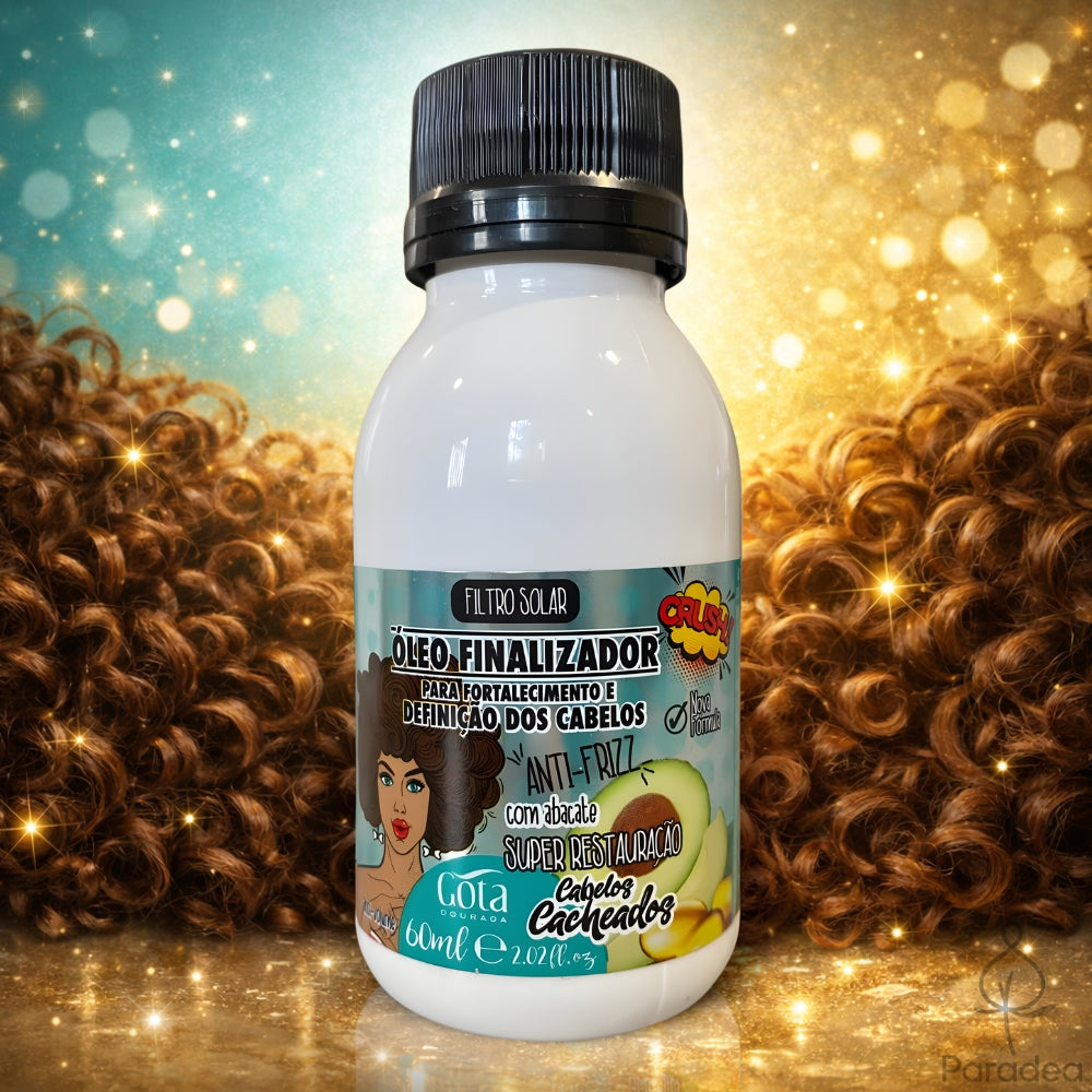Gota Dourada Cabelos Cacheados Óleo Finalizador - Olio anti crespo capelli ricci 60ml