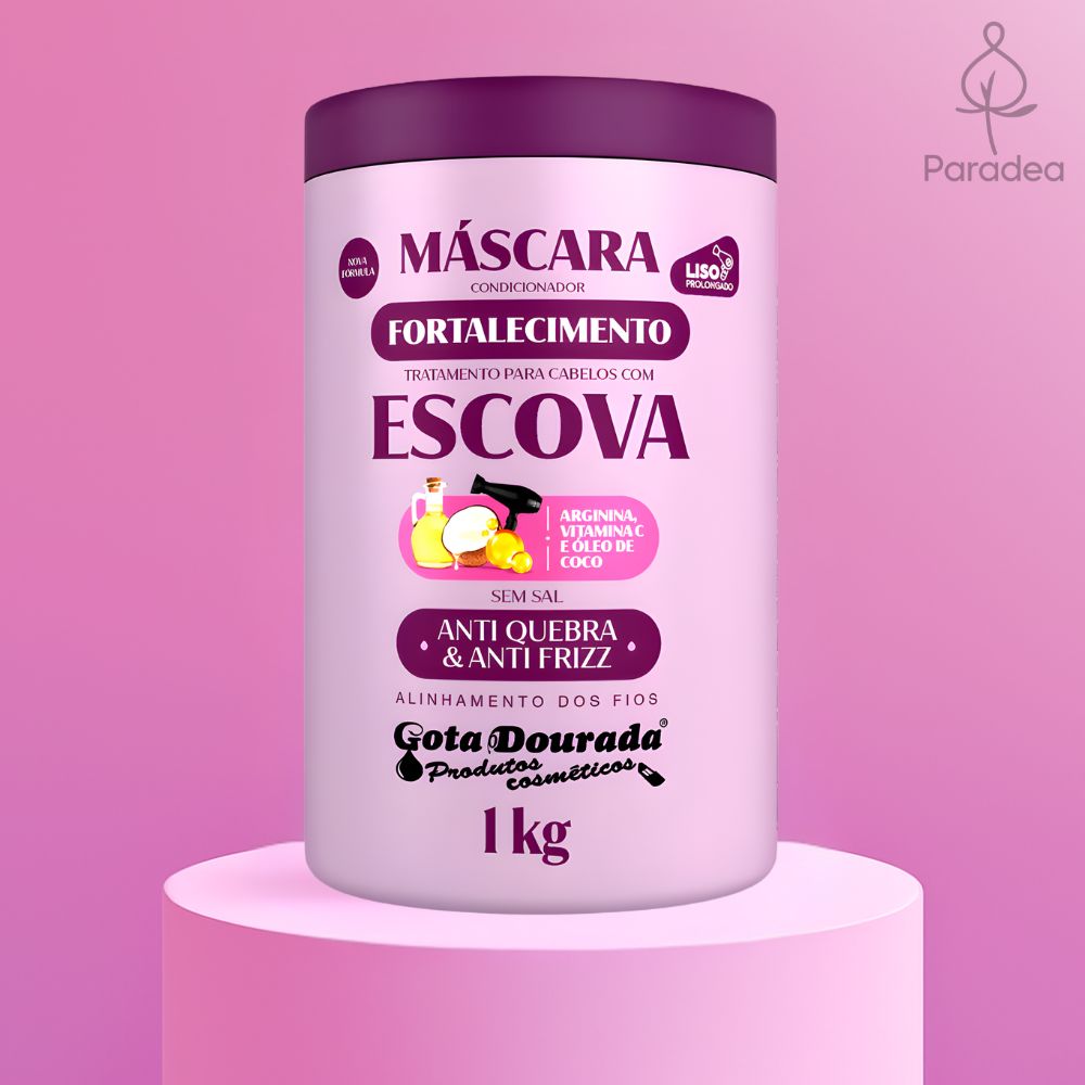Gota Dourada Cabelos com Escova Máscara - Maschera rafforzante capelli lisci 1kg