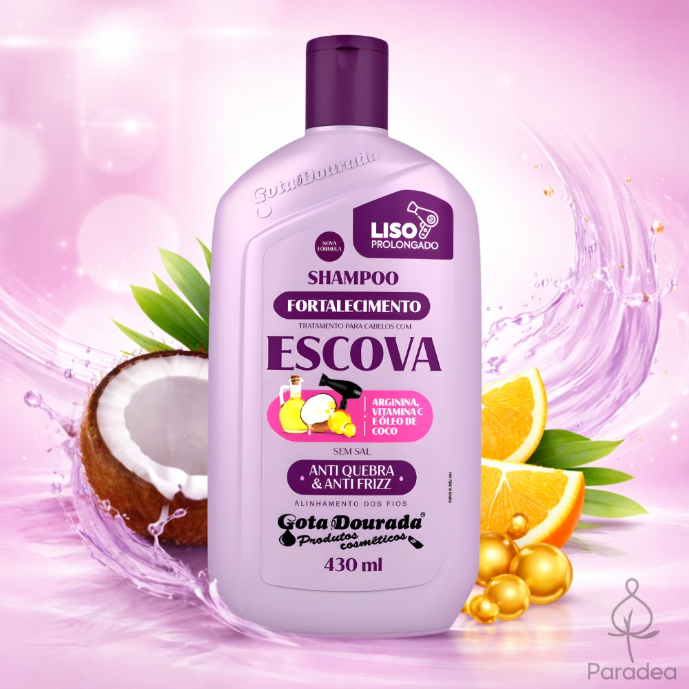Gota Dourada Cabelos com Escova - Shampoo rinforzante 430ml